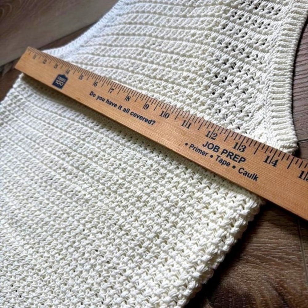 NWT Madewell White Cream Open-Knit Crochet Tank Top Sleeveless Beachy Summer - S - Picture 5 of 6